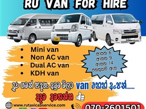 Ru Van For Hire Rental Service Kotte 0702601501