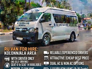 Ru Van For Hire Rental Service Kohuwala 0702601501